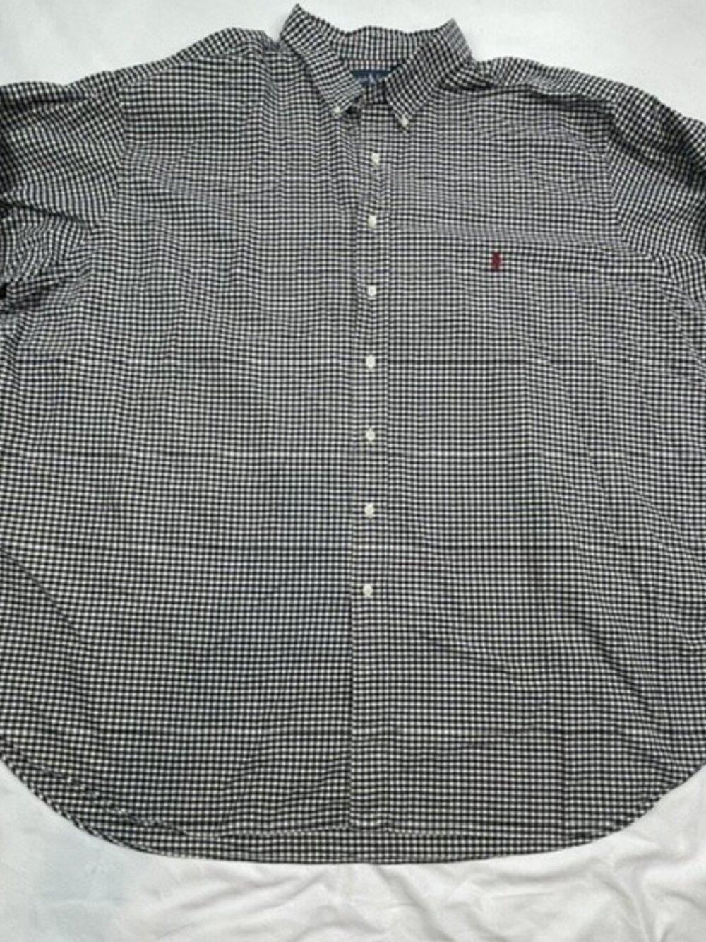 Ralph Lauren Men Classic Fit Gingham Button Down Shirt, Black White, Size 4XLT
